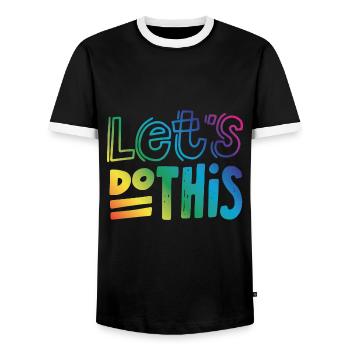 Let's do this Motivation - Men's Ringer Shirt - black/white - Front - AI Model Female 172 light (172cm) & AI Model Male 178 light (178cm)