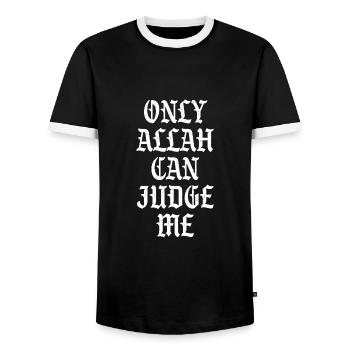Seul Allah peut me juger - T-shirt contrasté Homme - noir/blanc - Devant - AI Model Female 172 light (172cm) & AI Model Male 178 light (178cm)