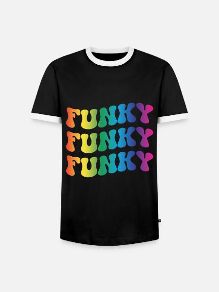 Funky Music - Men's Ringer Shirt - black/white