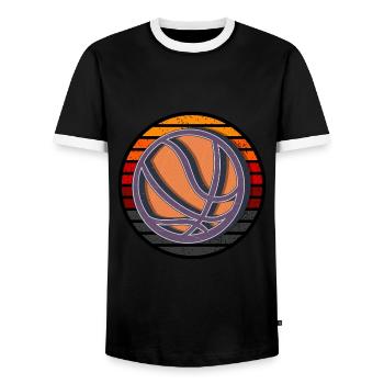 Silhouette de basket-ball - T-shirt contrasté Homme - noir/blanc - Devant - AI Model Female 172 light (172cm) & AI Model Male 178 light (178cm)
