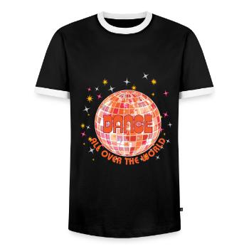 Dansez dans le monde entier - T-shirt contrasté Homme - noir/blanc - Devant - AI Model Female 172 light (172cm) & AI Model Male 178 light (178cm)