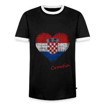 Croatia - Männer Kontrast-T-Shirt - Schwarz/Weiß - Vorne - AI Model Female 172 light (172cm) & AI Model Male 178 light (178cm)