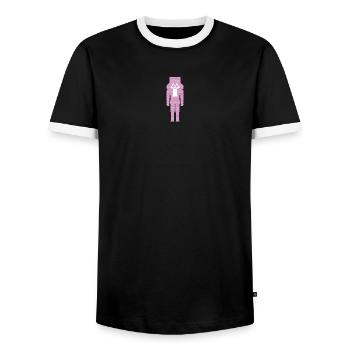 Casse-Noisette Noël coeurs roses symbole de Noël - T-shirt contrasté Homme - noir/blanc - Devant - AI Model Female 172 light (172cm) & AI Model Male 178 light (178cm)