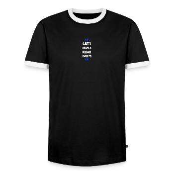 Dansons une nuit dessus ! - T-shirt contrasté Homme - noir/blanc - Devant - AI Model Female 172 light (172cm) & AI Model Male 178 light (178cm)