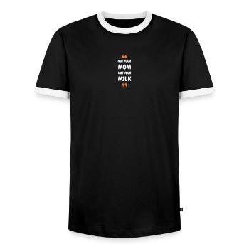 Pas ta maman, pas ton lait - T-shirt contrasté Homme - noir/blanc - Devant - AI Model Female 172 light (172cm) & AI Model Male 178 light (178cm)