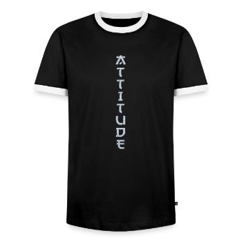 Tattoo element vector tattoo Body art attitude - Men's Ringer Shirt - black/white - Front - AI Model Female 172 light (172cm) & AI Model Male 178 light (178cm)