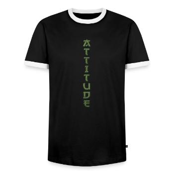Tattoo element vector tattoo Body art attitude - Men's Ringer Shirt - black/white - Front - AI Model Female 172 light (172cm) & AI Model Male 178 light (178cm)