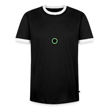 Circle - Men's Ringer Shirt - black/white - Front - AI Model Female 172 light (172cm) & AI Model Male 178 light (178cm)