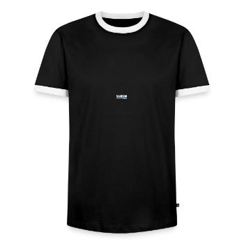Nauders Tirol Holiday Design - Men's Ringer Shirt - black/white - Front - AI Model Female 172 light (172cm) & AI Model Male 178 light (178cm)