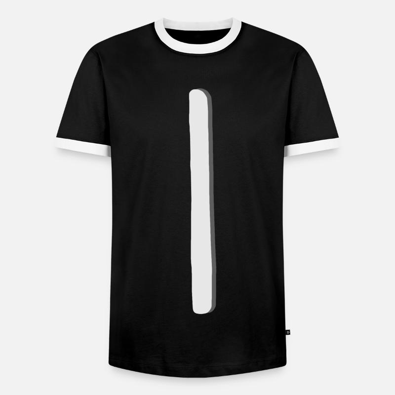 Futhark Runic Alphabet Isa - Men's Ringer Shirt - black/white