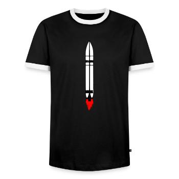 Vecteur de vol spatial spatial de fusée spatiale - T-shirt contrasté Homme - noir/blanc - Devant - AI Model Female 172 light (172cm) & AI Model Male 178 light (178cm)