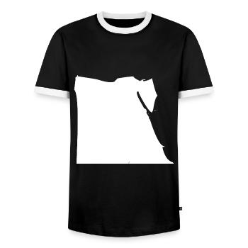 Egypt map flag - Men's Ringer Shirt - black/white - Front - AI Model Female 172 light (172cm) & AI Model Male 178 light (178cm)
