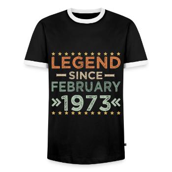 Cadeau d’anniversaire 1973 50e anniversaire - T-shirt contrasté Homme - noir/blanc - Devant - AI Model Female 172 light (172cm) & AI Model Male 178 light (178cm)