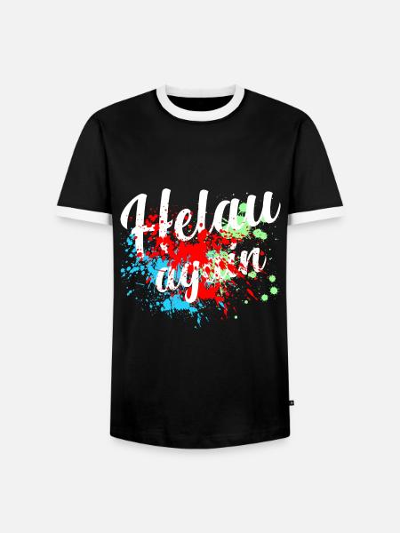 Helau Fasching, Fastnacht - Männer Kontrast-T-Shirt - Schwarz/Weiß