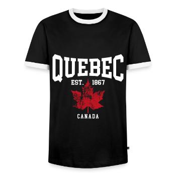 Quebec - Männer Kontrast-T-Shirt - Schwarz/Weiß - Vorne - AI Model Female 172 light (172cm) & AI Model Male 178 light (178cm)