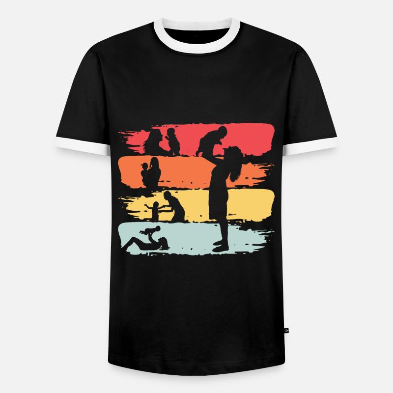 Mama Retro - Men's Ringer Shirt - black/white