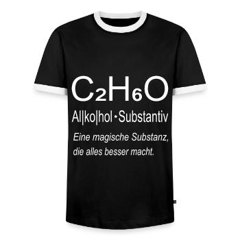 Alkohol Definition Koch Küche Spruch - Männer Kontrast-T-Shirt - Schwarz/Weiß - Vorne - AI Model Female 172 light (172cm) & AI Model Male 178 light (178cm)