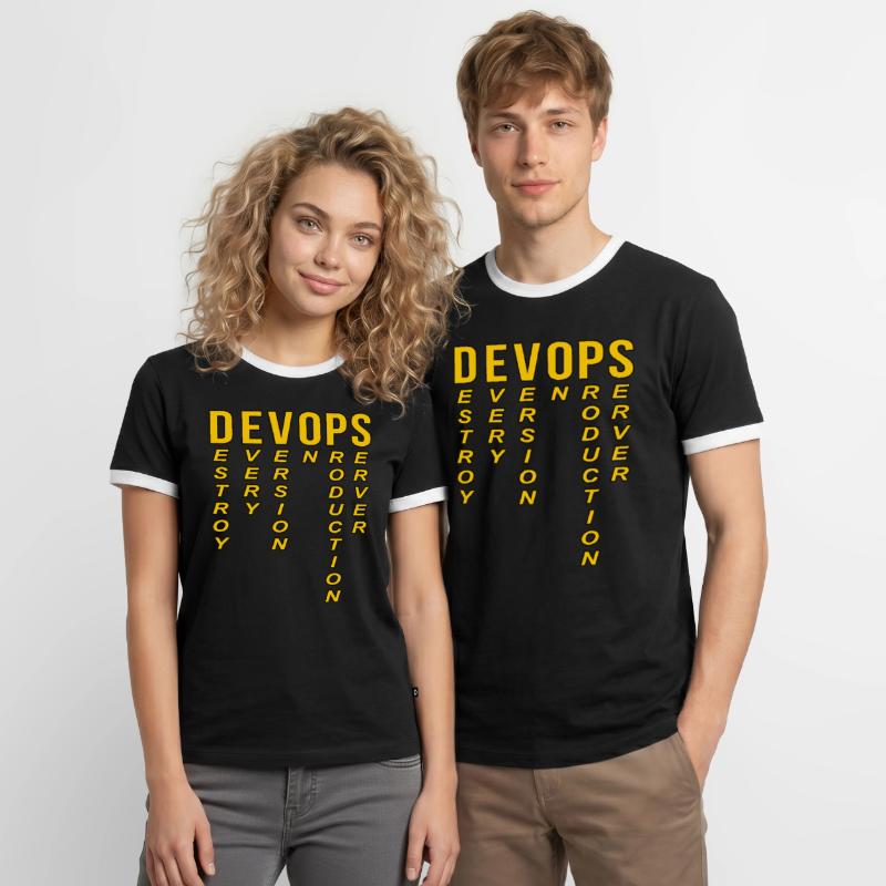 Devops Definition Technischer Computer Männer Kontrast-T-Shirt