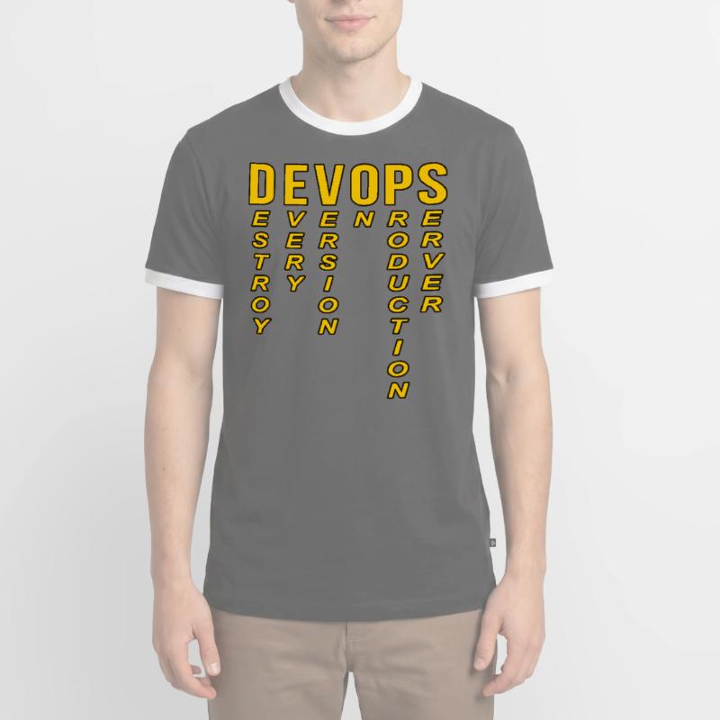 Devops Definition Technischer Computer Männer Kontrast-T-Shirt