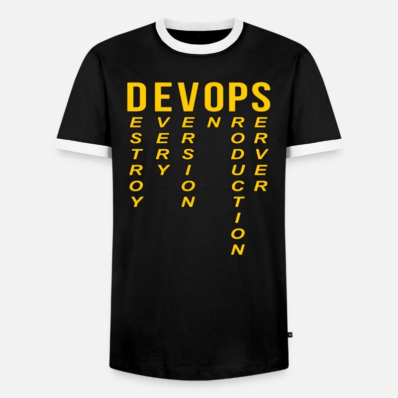 Devops Definition Technischer Computer - Männer Kontrast-T-Shirt - Schwarz/Weiß