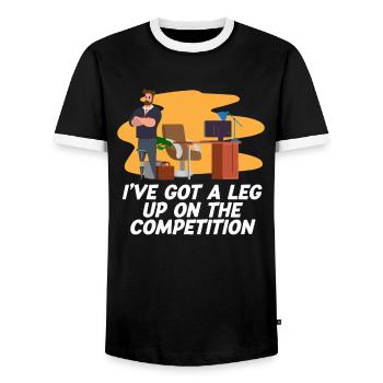 Amputé J’ai une jambe au-dessus de la prothèse avec - T-shirt contrasté Homme - noir/blanc - Devant - AI Model Female 172 light (172cm) & AI Model Male 178 light (178cm)
