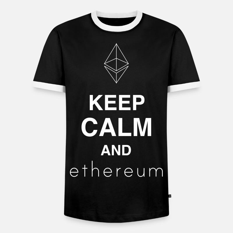keep calm and etherium - Männer Kontrast-T-Shirt - Schwarz/Weiß