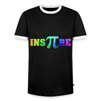 Inspire Pi Shirt I Math Teacher Pi Day - Men's Ringer Shirt - black/white - Front - AI Model Female 172 light (172cm) & AI Model Male 178 light (178cm)