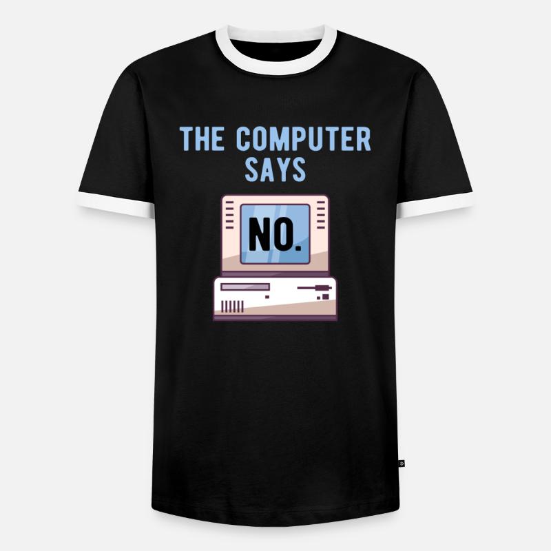 TECH GEEK: Computer Says No - Männer Kontrast-T-Shirt - Schwarz/Weiß