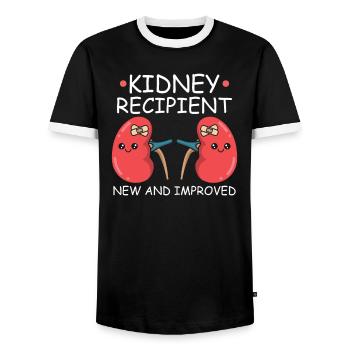 Kidney Transplant Kidney Donor Kidney Disease - Men's Ringer Shirt - black/white - Front - AI Model Female 172 light (172cm) & AI Model Male 178 light (178cm)