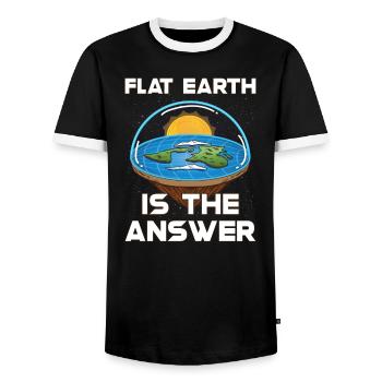 Flat Earth Theory Flat Earth Army Earth - Männer Kontrast-T-Shirt - Schwarz/Weiß - Vorne - AI Model Female 172 light (172cm) & AI Model Male 178 light (178cm)