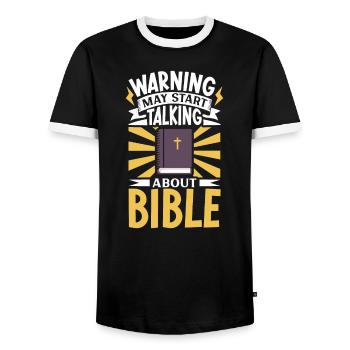 Jesus Christianity God Praying Prayer Pastor - Männer Kontrast-T-Shirt - Schwarz/Weiß - Vorne - AI Model Female 172 light (172cm) & AI Model Male 178 light (178cm)