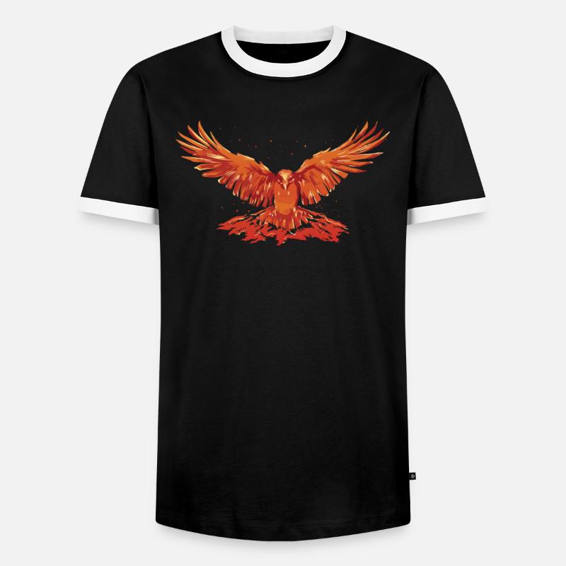 Phoenix Bird Mythical Creatures - Men's Ringer Shirt - black/white