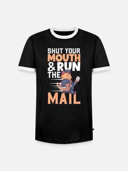 Postangestellte Postdame Postbote Post - Männer Kontrast-T-Shirt - Schwarz/Weiß