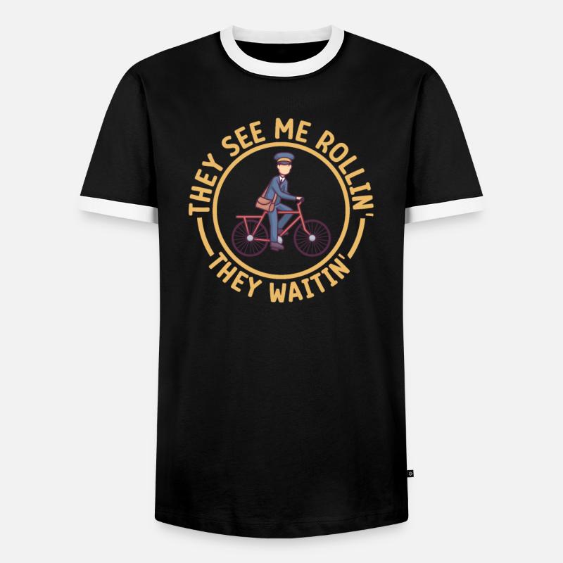 Postangestellte Postdame Postbote Post - Männer Kontrast-T-Shirt - Schwarz/Weiß