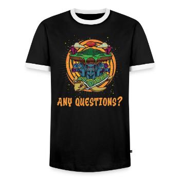 Flat Earth Theory Flat Earth Army Earth - Männer Kontrast-T-Shirt - Schwarz/Weiß - Vorne - AI Model Female 172 light (172cm) & AI Model Male 178 light (178cm)