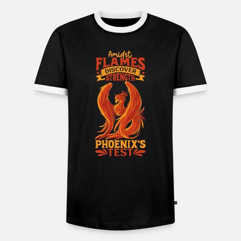 Phoenix Bird Mythical Creatures - Men's Ringer Shirt - black/white
