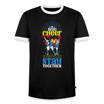 Tenue de pom-pom girl - T-shirt contrasté Homme - noir/blanc - Devant - AI Model Female 172 light (172cm) & AI Model Male 178 light (178cm)