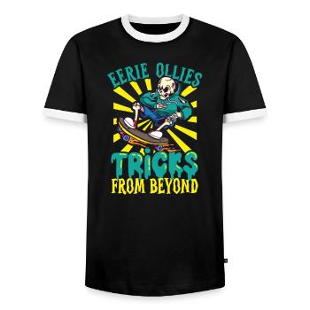 Horror Skateboarder Halloween Skateboard Cadeau - T-shirt contrasté Homme - noir/blanc - Devant - AI Model Female 172 light (172cm) & AI Model Male 178 light (178cm)