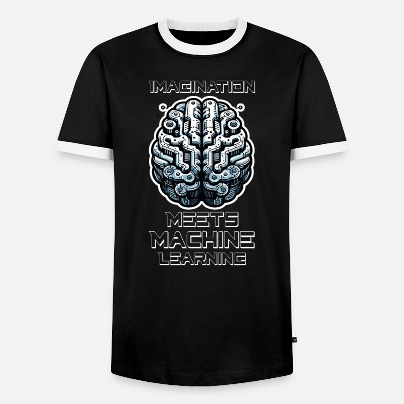 Artificial intelligence, machine learning, data - Men's Ringer Shirt - black/white