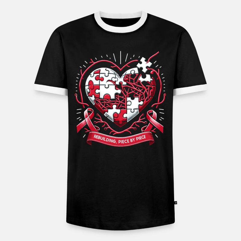 Schlaganfall-überlebende Schlaganfall-bewusstsein - Männer Kontrast-T-Shirt - Schwarz/Weiß