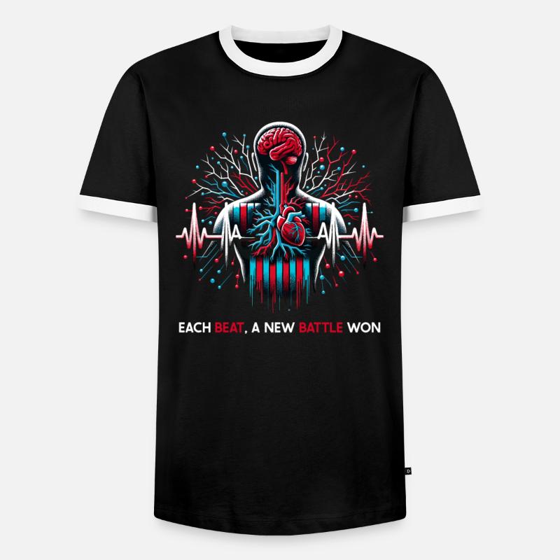 Schlaganfall-überlebende Schlaganfall-bewusstsein - Männer Kontrast-T-Shirt - Schwarz/Weiß