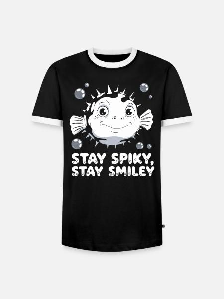 Kugelfisch-meereslebewesen-enthusiasten Quirky - Männer Kontrast-T-Shirt - Schwarz/Weiß