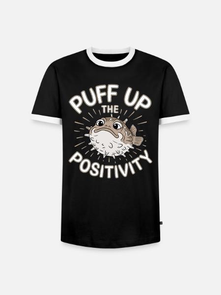 Kugelfisch-meereslebewesen-enthusiasten Quirky - Männer Kontrast-T-Shirt - Schwarz/Weiß