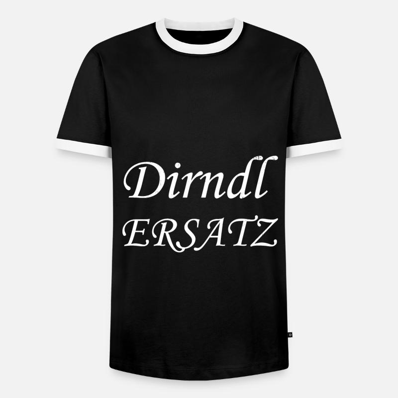Dirndl ERSATZ - Männer Kontrast-T-Shirt - Schwarz/Weiß