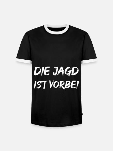 Die Jagd ist vorbei - Männer Kontrast-T-Shirt - Schwarz/Weiß
