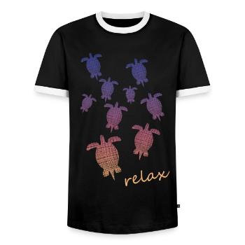 Schildkröten - Männer Kontrast-T-Shirt - Schwarz/Weiß - Vorne - AI Model Female 172 light (172cm) & AI Model Male 178 light (178cm)