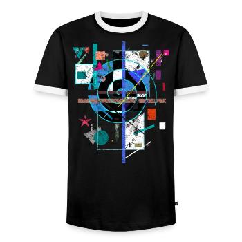 Kunst - Männer Kontrast-T-Shirt - Schwarz/Weiß - Vorne - AI Model Female 172 light (172cm) & AI Model Male 178 light (178cm)