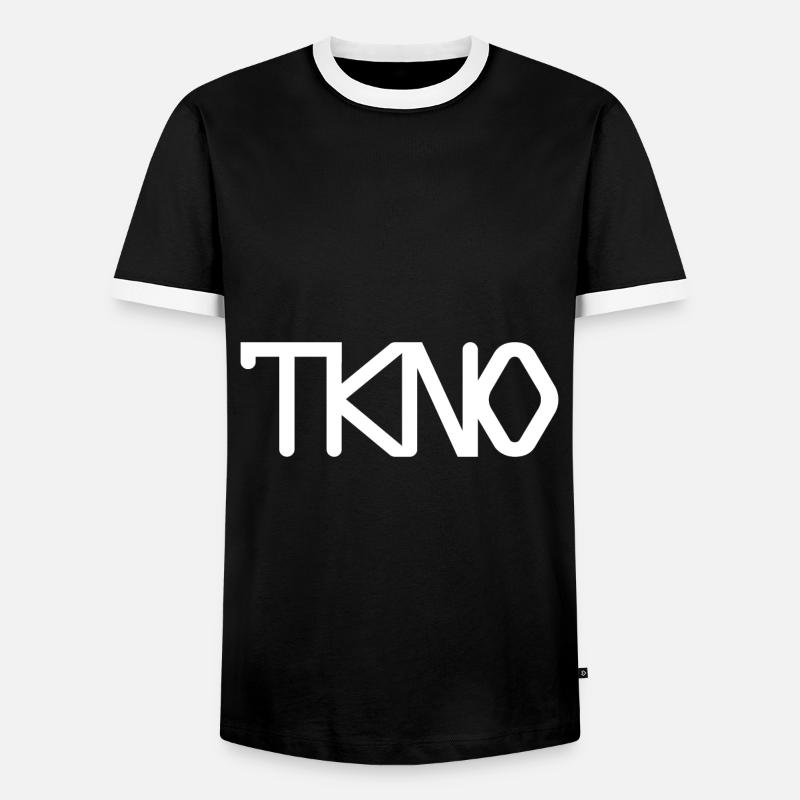 Minimal Techno - Männer Kontrast-T-Shirt - Schwarz/Weiß
