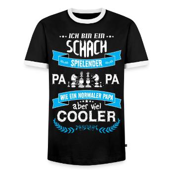 SCHACH Geschenk T Shirt - Männer Kontrast-T-Shirt - Schwarz/Weiß - Vorne - AI Model Female 172 light (172cm) & AI Model Male 178 light (178cm)