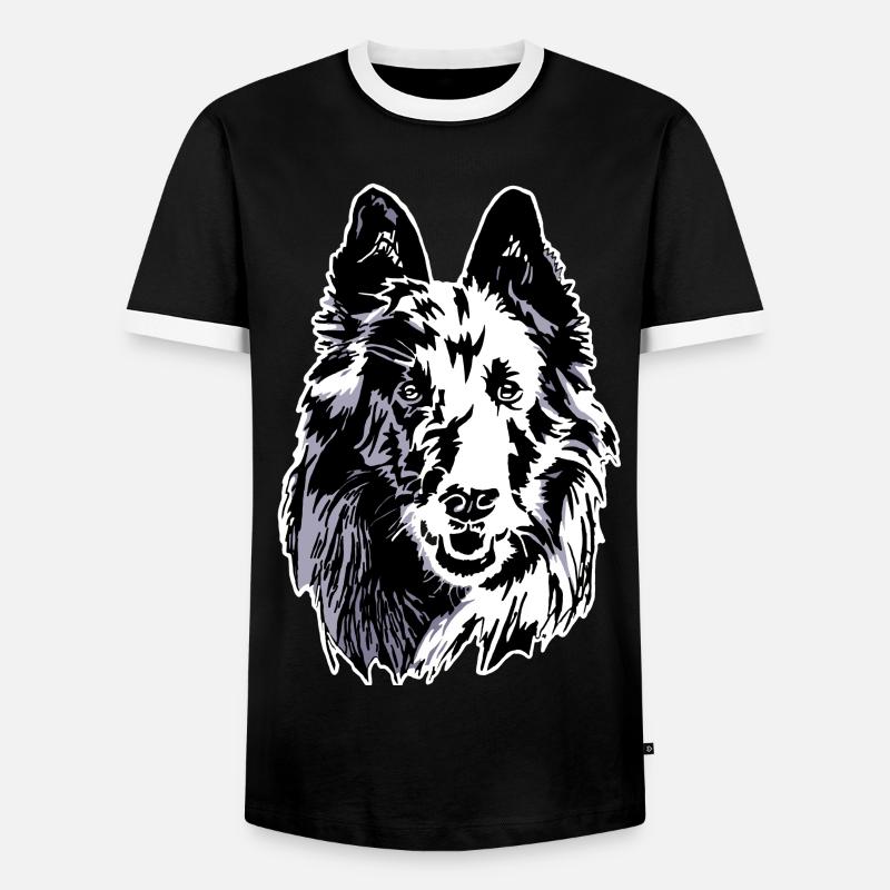 groenendael - Männer Kontrast-T-Shirt - Schwarz/Weiß